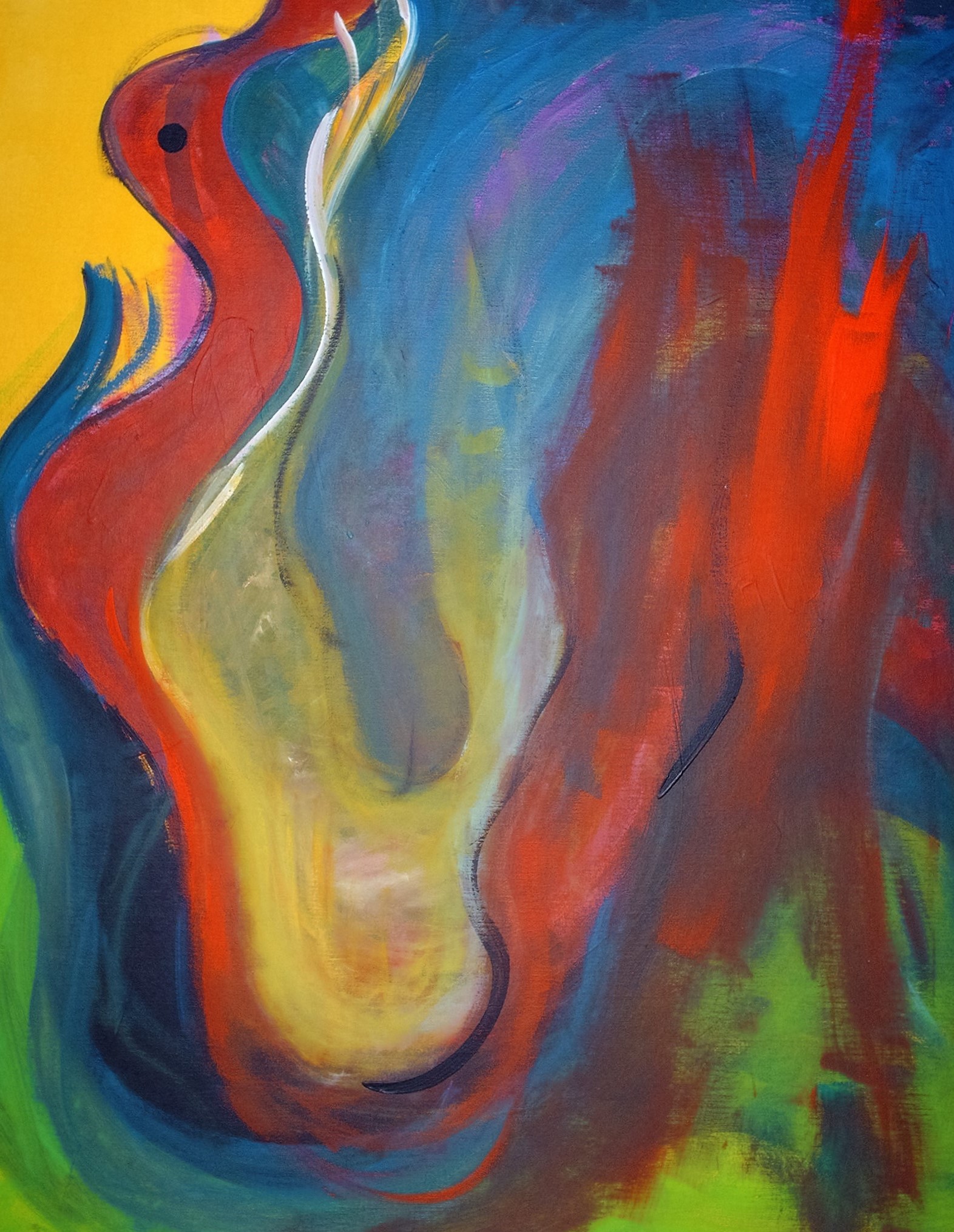 Die Seeschlange (1997)<br>Acryl auf Leinwand, 100 x 80 cm